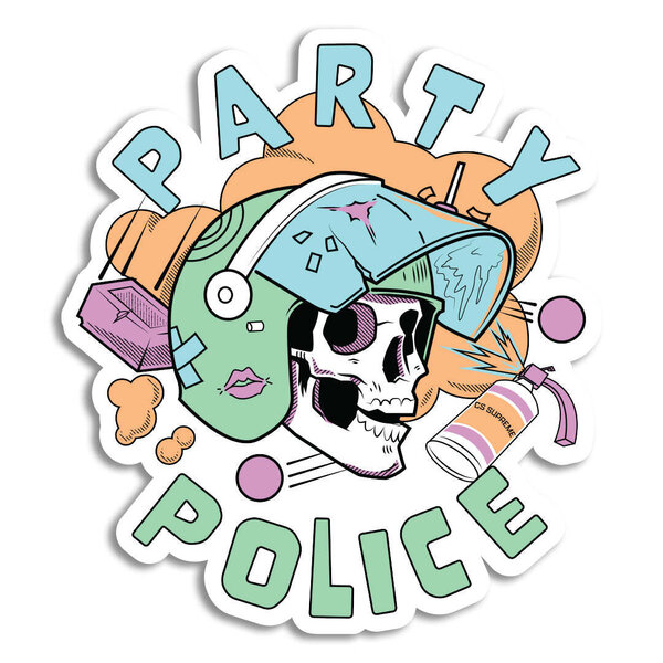 Bunker Branding Co. - Party Police Sticker - Military & First Responder ...