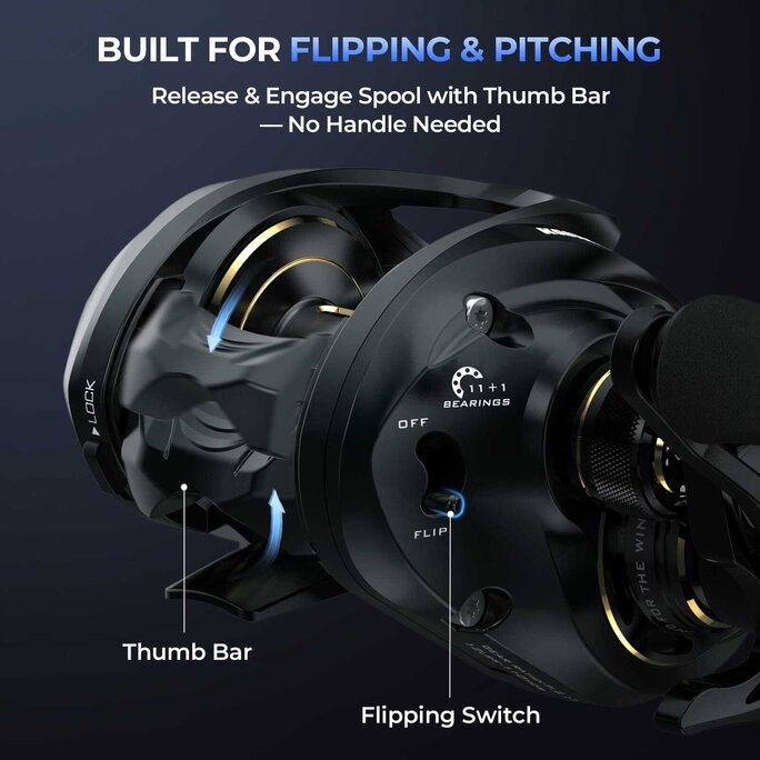 baitcasting reel that built like spinning reel KastKing Kestrel Ultimate Bait Finesse System piece aluminum frame with a reinforced aluminum gear Saltwater Baitcasting Reels (Everything You