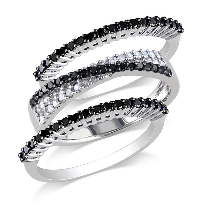 black and white diamond anniversary band