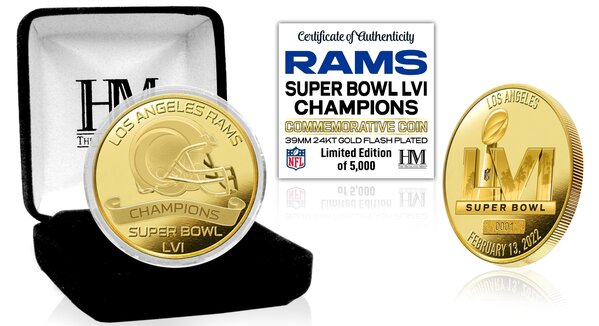 Los Angeles Rams Super Bowl 56 Champions Ticket and Bronze Coin