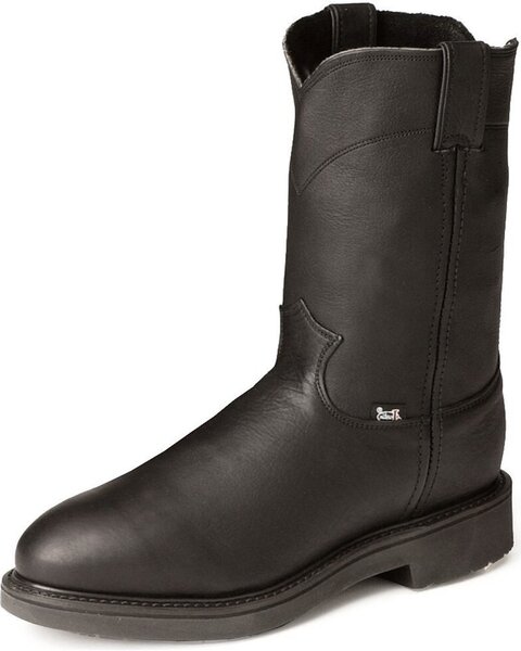 Justin Original Workboots - Men's Black Pitstop Boots - 4767 Military ...