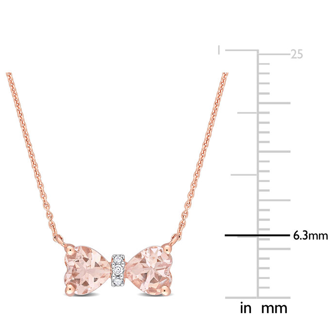 4/5 ct. t.w. Morganite and Diamond Accent Pendant in 10k Rose Gold