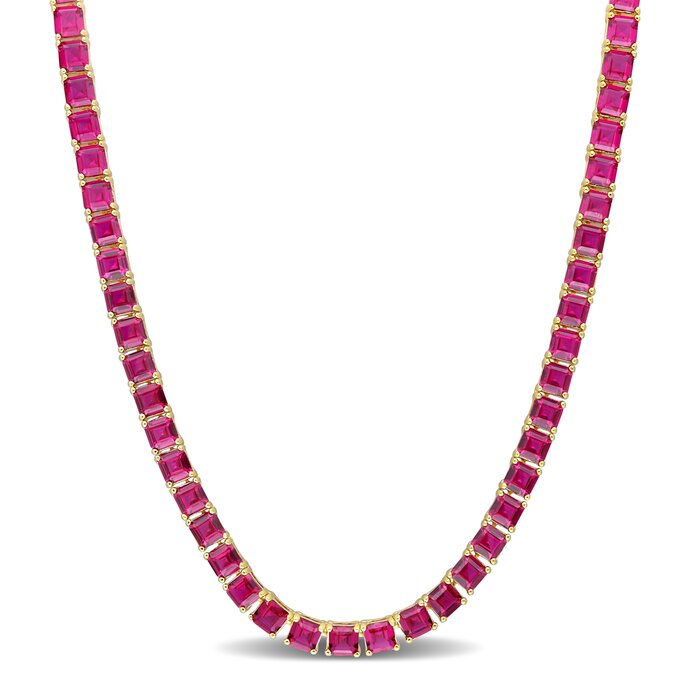 RUBY TENNIS NECKLACE - Fine Silver – Bria Jewels