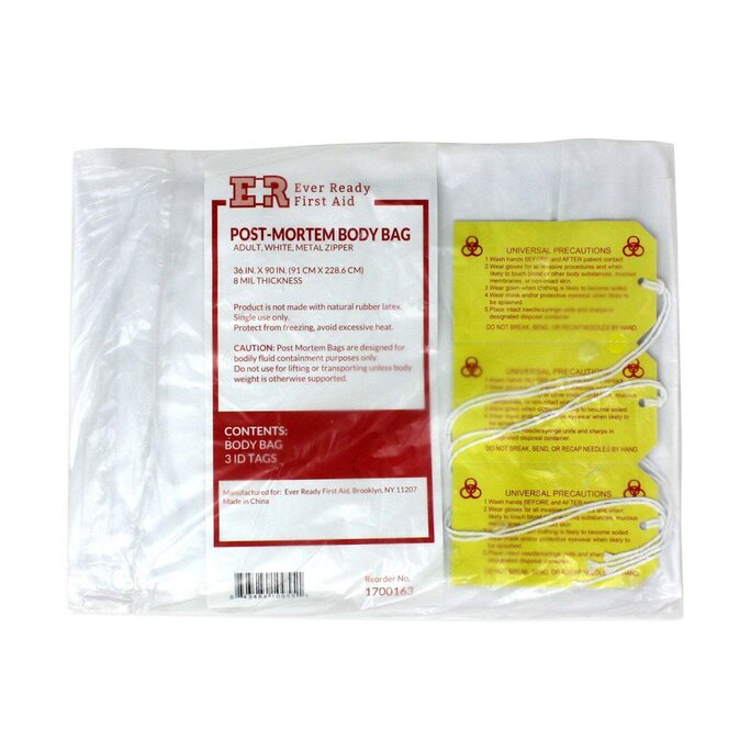 MediTac Kits - Ever Ready First Aid PVC Body Bag with Metal Zipper