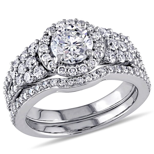 Bridal Collection - 2 CT TW Diamond Bridal Ring Set in 10k White Gold ...