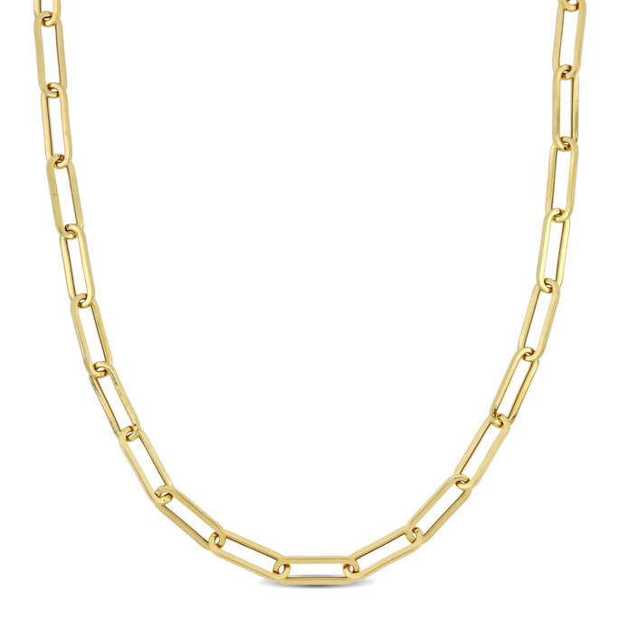 14K YELLOW GOLD HIGH POLISH OVAL ROLO CHAIN -3MM