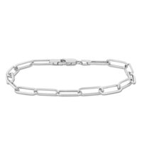 Curb Link Chain Bracelet in Platinum, 7”