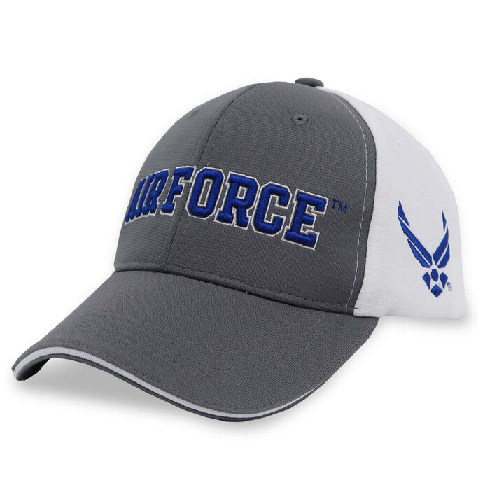 Air Force Gear - Air Force Wings Performance Hat (Grey/White ...