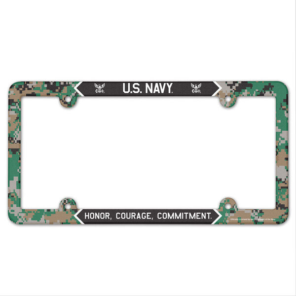 Navy Gear Navy Honor Courage Commitment Digi Camo License Plate Frame