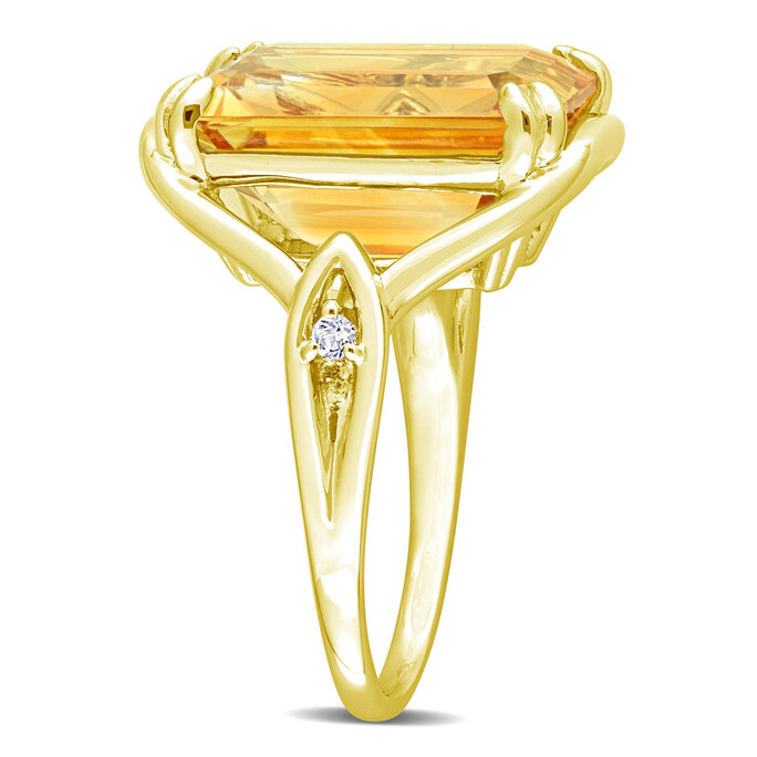 Gemstone Jewelry - 10 3/4 CT TGW Octagon-Cut Citrine and White