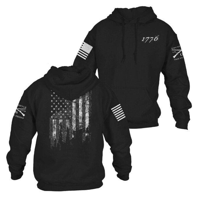 Grunt Style - Men's 1776 Flag Hoodie - Discounts for Veterans, VA employees  and their families!