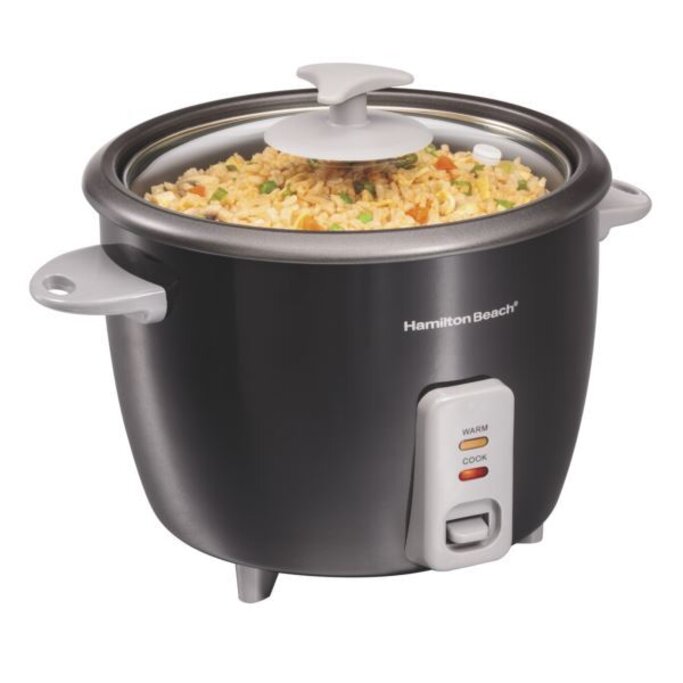 Rice Cooker 30 Cup Auto Warm Electric Glass Lid Dishwasher Safe Nonstick Bowl
