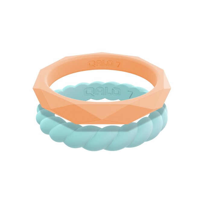 Qalo Rings Women S Stackable Silicone Ring Collection L