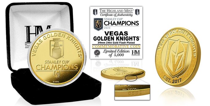 Highland Mint Vegas Golden Knights 2023 Stanley Cup Champions Gold Coin