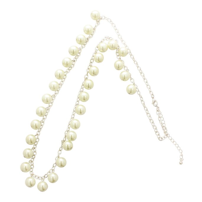 Long Pearl Bauble Detail Necklace