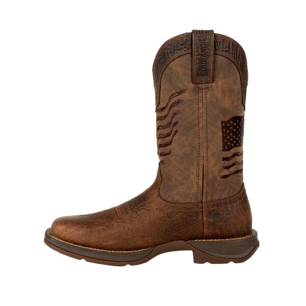 men's rebel distressed flag embroidery western boots