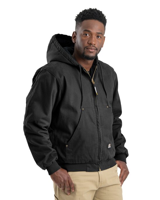 BERNE Apparel Original Washed Hooded Jacket Quilt Lined