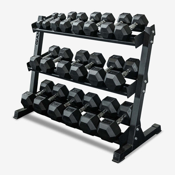 Giant Lifting GIANT Rubber Hex Dumbbell Sets Ergonomic Military