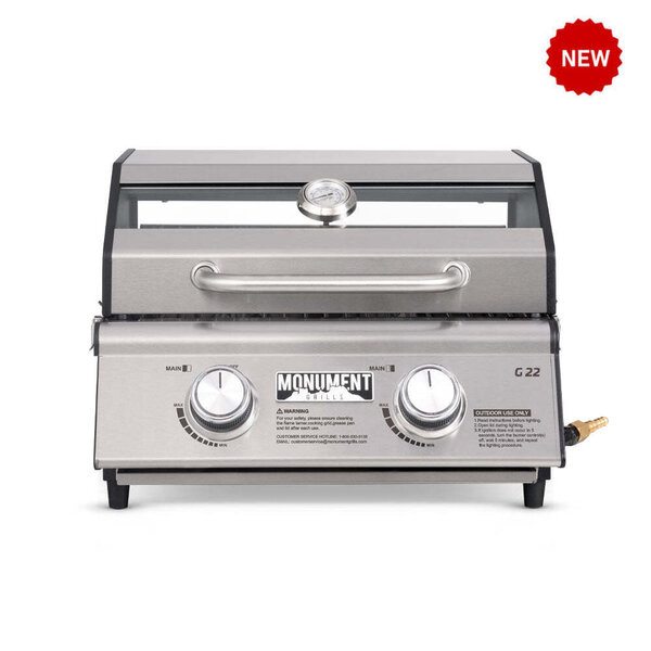 Monument Grills G22 Stainless 2 Burner Tabletop Gas Grill