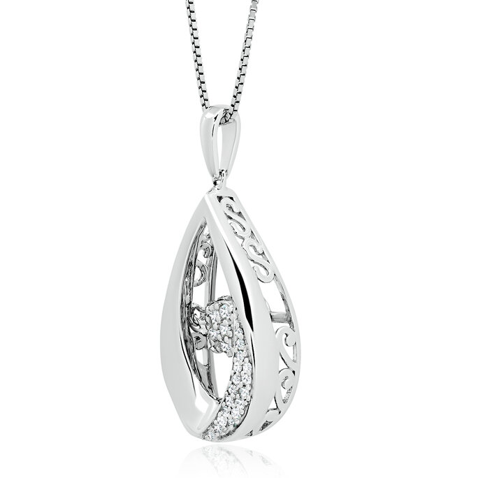 14KT TwoTone Dancing Diamond Necklace