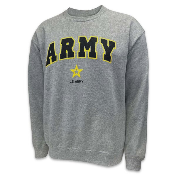 Army Gear Army Arch Star Crewneck (Grey) Military & First Responder Discounts GOVX