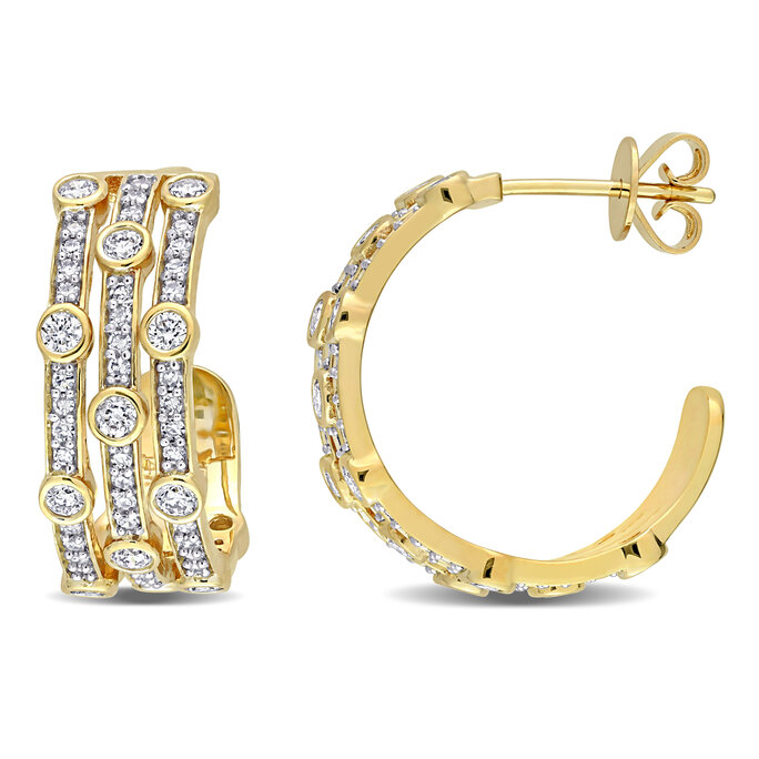 FINE JEWELRY Diamond Addiction 1/3 CT. T.W. Genuine White Hoop Earrings |  Hamilton Place