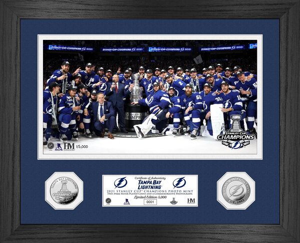 Tampa Bay Lightning 2021 Stanley Cup Champions Black Framed