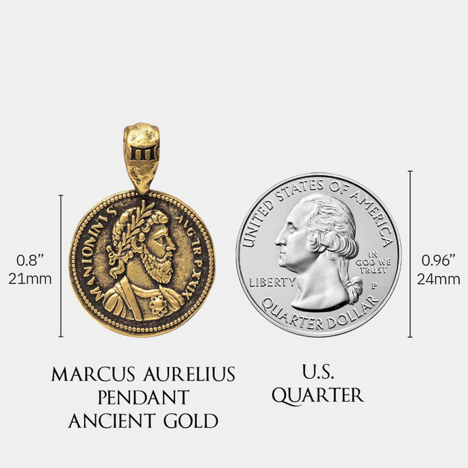 Marcozo Marcus Aurelius Pendant Ancient Gold Military First Responder Discounts GOVX