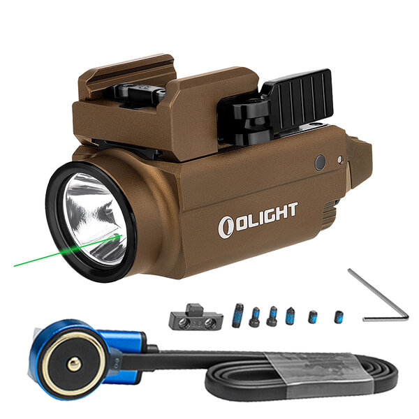 Olight - Baldr S Tan 800 Lumen Rechargeable Flashlight with Green